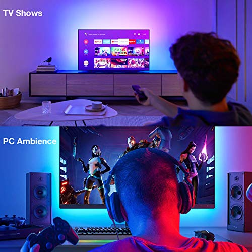 WOANWAY taśma LED do telewizorów LED, 2 m, pilot zdalnego sterowania z 44 przyciskami i synchronizacja z muzyką, do ekranów HDTV/TV o przekątnej 40-60 cali - obrazek 6