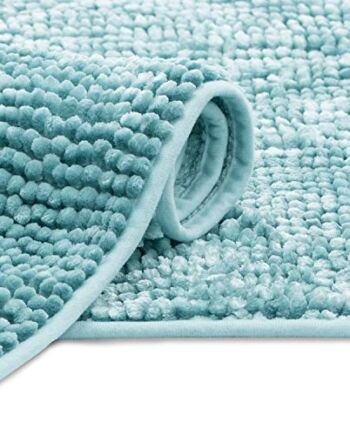AmeliaHome mata łazienkowa 70 x 120 cm, antypoślizgowy dywanik łazienkowy Bati, jasnoniebieski