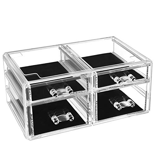 SONGMICS Organizer do makijażu, organizer na kosmetyki z 6 szufladami i 16 przegródkami w różnych rozmiarach, przezroczysty JKA008TP - obrazek 2