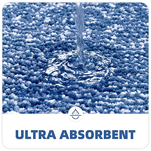 Color&Geometry Dywanik łazienkowy, Antypoślizgowy Mata łazienkowa, Miękki dywanik łazienkowy, Można prać w Pralce, Z Mikrofibry, Absorbujący Dywan do łazienki (Ciemny Niebieski, 40 x 60 cm) - obrazek 3