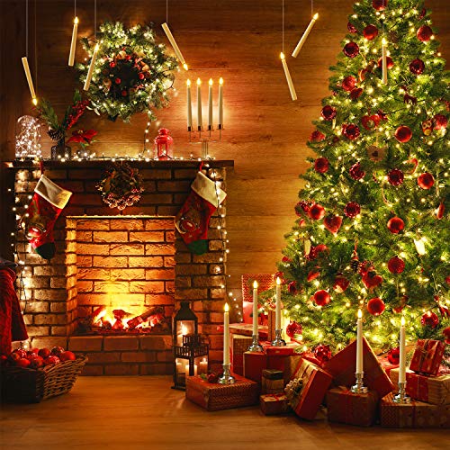 Ymenow Świece okienne, 6 szt. zasilane na baterie, bezpłomieniowe migoczące świeczki LED z pilotem zdalnego sterowania, timer, srebrny świecznik i knot 3D, bateria na kolację, do domu, na wesele dekoracja - obrazek 9