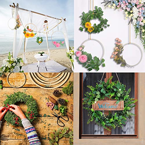 MOJOTIC Drewniane pierścienie do majsterkowania, drewniane pierścienie makramowe, pierścienie do makramy, pierścienie do makramy, pierścienie łapacz snów, zestaw 6 sztuk, 3 rozmiary (10 cm/15 m/20 cm), na wesele, wieniec i rękodzieło typu "zrób to sam" - obrazek 2