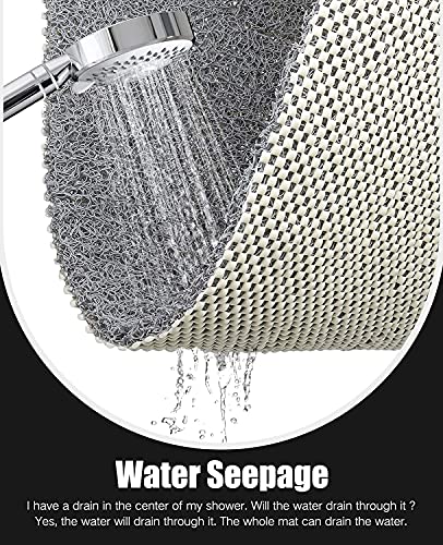 Bingobang Maty łazienkowe, antypoślizgowa, mata prysznicowa, gumowa, 60 x 40 cm, bardzo miękka, odporna na pleśń, można prać w pralce, do podłogi w łazience, wanny (szara) - obrazek 5