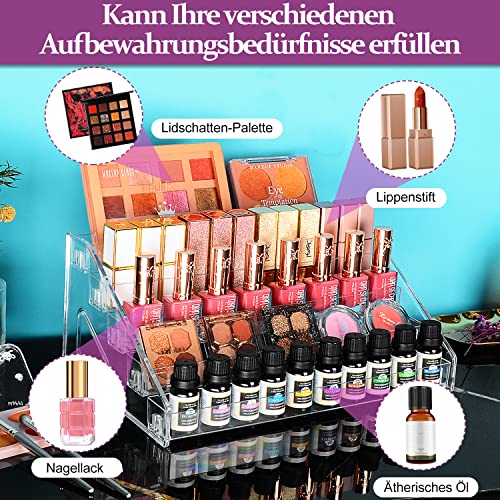 JessLab Lakier do Paznokci Organizator, 5-Tier Clear Akryl Lakier do Paznokci Stojak Uchwyt na Olejki Eteryczne Kosmetyk Gablota Makijaż Organizer Magazynowe na Kosmetyki dla Łazience Próżność Blacie - obrazek 2