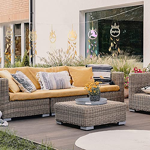 LuXianYS 4 sztuki łapacz snów z jednorożcem, w kształcie jednorożca zrób to sam łapacz snów, ręcznie robiony jednorożec słodki łapacz snów do domu wiszące ozdoby rzemiosło - obrazek 3