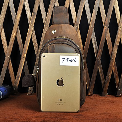 Le'aokuu Męska skórzana saszetka na biodra Saszetka na klatkę piersiow - obrazek 7