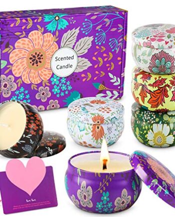 wilbest® Zestaw świec zapachowych, naturalny zestaw świec z wosku sojowego (6 szt.), świece zapachowe dla kobiet, przenośne świece podróżne, aromaterapii, łazienki, jogi, masażu, odprężające zmniejszenie stresu