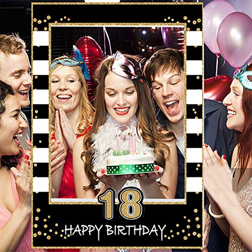 Ramka na zdjęcie Selfie 18 Urodziny czarne złote ramki do selfie impre - obrazek 5