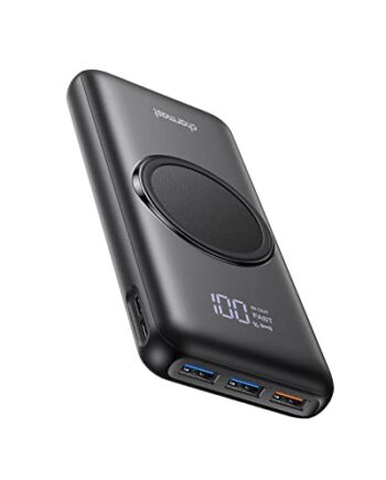 Charmast Wireless Power Bank 20000mAh, 22.5 W USB A & 20W USB C PD QC 3.0 wireless zewnętrzny akumulator z LED Display, Bezprzewodowy bank energii z 4 wyjścia i 2 wejścia Kompatybilny z smartfony e Tablet