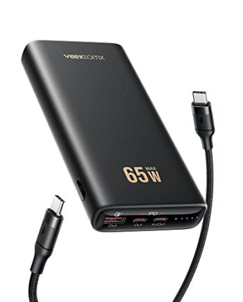 65W laptopa Powerbank 20000mAh, PD QC 3.0 szybkie ładowanie MacBook przenośna ładowarka, dodatkowy kabel ładujący 100W USB C do C, zewnętrzny akumulator kompatybilny z iPhone/Samsung/Tablet/Switch itp.