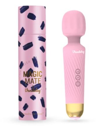 Vandelay Magic Mate Massage Stick - Wireless & Waterproof - Personal Body Massager - Memory Edition - 2+ Hours Battery Life (Pink)