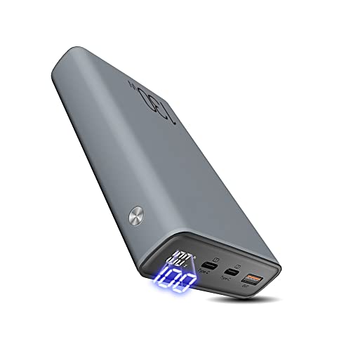 SLuB Power Bank 20000 mAh przenośna ładowarka PD/QC 3.0 100 W szybkie ładowanie 3 porty wyjściowe wyświetlacz zasilania USB szybkie ładowanie mobilny zasilacz odpowiedni do iPhone'a, Samsung, Huawei, tabletów, laptopów