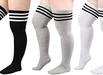 DRESHOW Bardzo Długi Zakolanówki dla Dziewczynek i Kobiet Naszywka Długie Skarpetki Dorywczo Rajstopy Pończochy Wysokie Skarpety Nad Podkolanówki Ogrzewacz Nóg