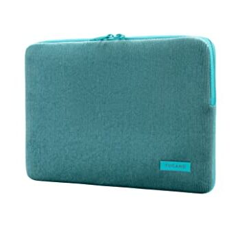 Tucano Second Skin Velluto, pokrowiec ochronny, Notebook Sleeve z zamszu i neoprenu, MacBook Pro 14 cali, turkusowy