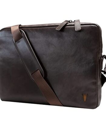 TORRO Torba na laptopa - torba listonoszka z prawdziwej skóry, kompaty