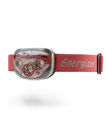 Energizer Latarka czołowa LED, potężny jasny reflektor, wodoodporny reflektor na kemping, wędkowanie i bieganie, baterie w zestawie, rdzawoczerwona - Amazon Exclusive