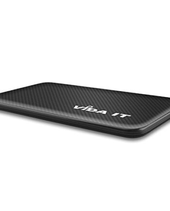 Vida IT Ultracienki powerbank z wbudowanym kablem do Samsung Galaxy S21 S20 S10 Plus S9 A12 przenośna ładowarka USB do telefonu komórkowego, cienka 5000 mAh, ładowanie USB-C, podróżny akumulator, rozmiar kieszonkowy