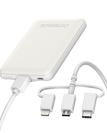 OtterBox Zestaw do ładowania, 5,000 mAh Power Bank z Kablem do ładowania 3 w 1, Biały