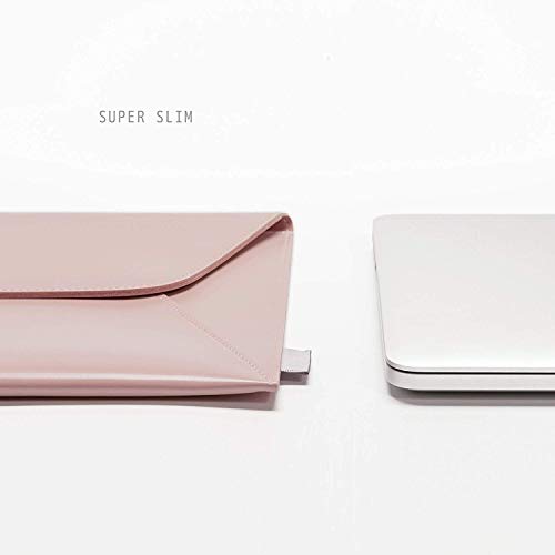 Comfyable Skórzany pokrowiec na laptopa 13-13,3 cala do MacBook Pro i MacBook Air - PVC skórzana koperta rękaw obudowa na komputer do Mac, różowy - obrazek 5