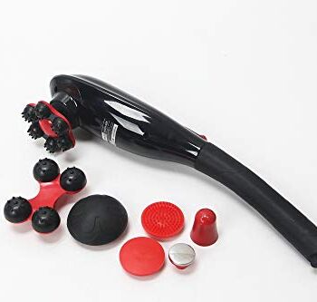 Masażer do ciała EGO® PRO (nowy model 2022) - Profesjonalny masażer bezprzewodowy - Podwójny silnik - Masaż Shiatsu, Percussion - 7 wymiennych głowic, które można dostosować do każdej części ciała