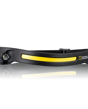 National Geographic Iluminos Stripe lampa czołowa z paskiem LED, akumulator do ponownego ładowania i czujnik podczerwieni do włączania/wyłączania za pomocą gestu ręcznego