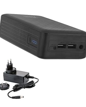 XTPower XT-27000DC-PA Powerbank z zasilaczem sieciowym - nowoczesny zewnętrzny akumulator z DC 5 V do 24 V + USB-C PD + 2 X USB QC3 o pojemności 26800 mAh - do laptopa, tabletu, iPhone'a, smartfona, głośnika, radia