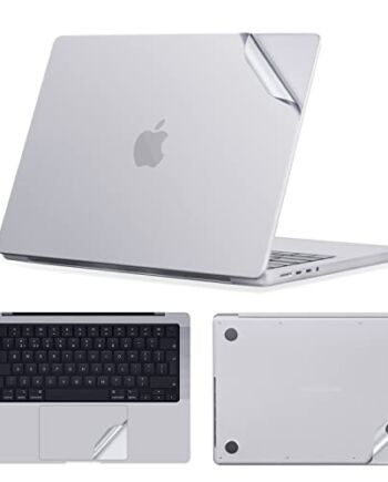 IMMOENUC pokrowiec ochronny na laptopa do MacBooka Pro 14 cali 2021 pokrowiec na naklejkę A2442 futerał ochronny na całe ciało (srebrny)