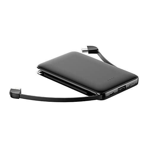 JELLYSUB Mini Power Bank z wbudowanymi kablami, zewnętrzna bateria 5000 mAh, przenośna ładowarka do iPhone'a, iPada i innych smartfonów - obrazek 2