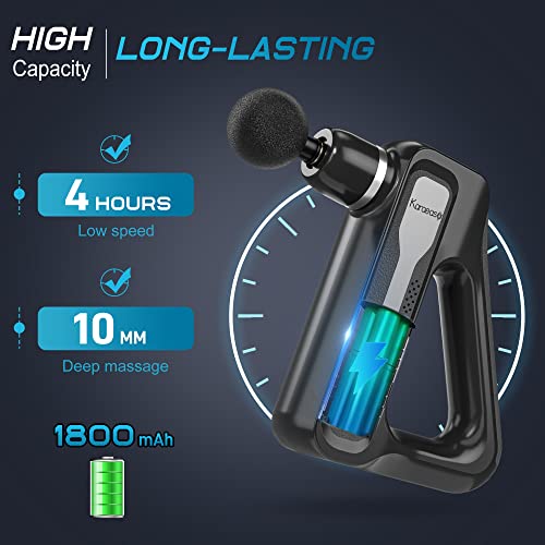 Pistolet do masażu mięśniowego,Karaeasy Masażer 32 Prędkość 8 Głowice Masażer Mięśni Przenośny Pistolet Masaż Perkusyjny Fizjoterapeutyczny Napięcia Przykurcze DOMS Masaż - obrazek 7