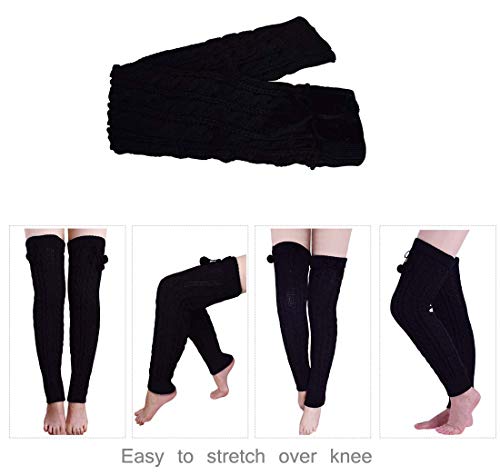 Nanxson Damskie dzianinowe ocieplacze na nogi, zimowe, ciepłe, ociepla - obrazek 4