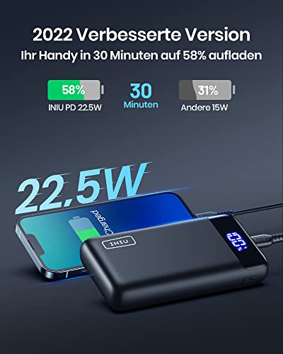 INIU Power Bank, 20000mAh Powerbank Szybkie Ladowanie USB C in & out, - obrazek 7