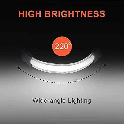 Latarka czołowa ładowana przez USB, 80000 lumenów, super jasna opaska na czoło, szeroka wiązka światła 210°, oświetlenie COB i czerwone światło, 3 tryby światła, lekka latarka czołowa, na kemping, wędrówki, jazdę na rowerze - obrazek 7