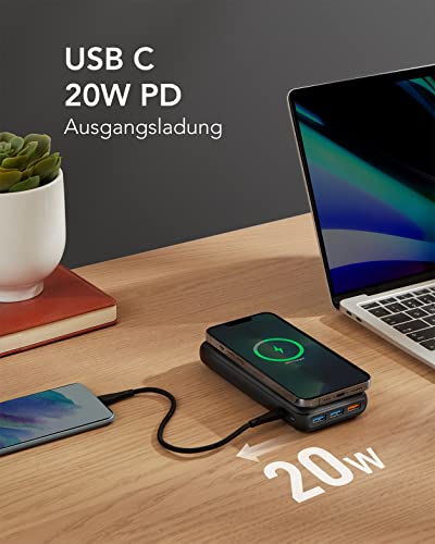 Charmast Wireless Power Bank 20000mAh, 22.5 W USB A & 20W USB C PD QC 3.0 wireless zewnętrzny akumulator z LED Display, Bezprzewodowy bank energii z 4 wyjścia i 2 wejścia Kompatybilny z smartfony e Tablet - obrazek 8