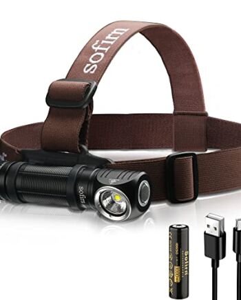 sofirn Latarka czołowa HS40, super jasna 2000 lumenów, zasilanie baterią 18650 (w zestawie) SST40 LED z wodoodpornym reflektorem IPX-8, idealna do biegania, wędkowania, biwakowania, wędrówek