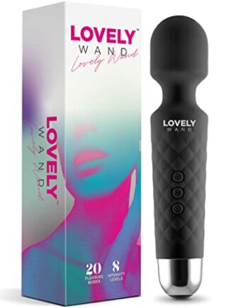 Lovely Wand Masażer bezprzewodowy ręczny osobisty masażer terapeutyczny do ciała z 8 potężnymi prędkościami i 20 trybami bezprzewodowy elektryczny masaż wodoodporny przenośny i wielokrotnego ładowania mini czarny