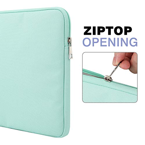 MoKo 13-13.3 Inch Laptop Sleeve Fits surface pro 8 Macbook Pro M1 Pro/M1 Max 14.2 2021, MacBook Pro 13”, iPad Pro 12.9 2021/2020, Notebook Computer Case Cover Bag with Pocket, Mint Green - obrazek 4