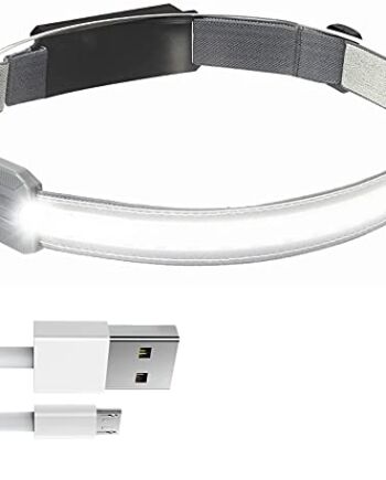 Latarka czołowa ładowana przez USB, 80000 lumenów, super jasna opaska na czoło, szeroka wiązka światła 210°, oświetlenie COB i czerwone światło, 3 tryby światła, lekka latarka czołowa, na kemping, wędrówki, jazdę na rowerze