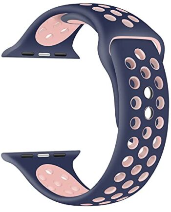 EWENYS pasek do zegarka Apple Watch, kompatybilny z Apple Watch SE iWatch Series 6, 5, 4, 3, 2, 1, Apple Watch 42 mm / 44 mm, silikonowy pasek Nike Sport