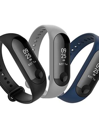 Anjoo Pasek [3 sztuki] Kompatybilny z Mi Band 3/4, regulowane akcesoria sportowe miękka opaska zamiennik dla Mi Band 3/4