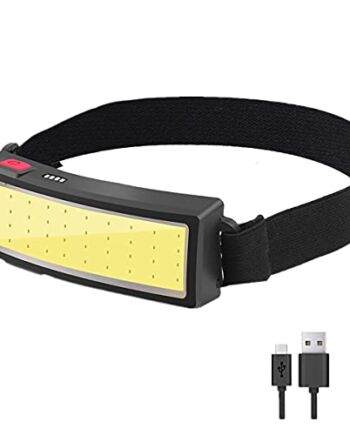 COB latarka czołowa, super jasna, 1000 lumenów COB LED latarka czołowa z 3 trybami, szerokokątne oświetlenie 210°, lekka, wodoodporna latarka czołowa do użytku na świeżym powietrzu, na kemping, do naprawy samochodu, na ryby