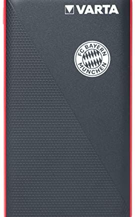 VARTA FC Bayern Power Bank 15000 mAh w zestawie kabel do ładowania, 4 porty (1 x micro USB, 2 x USB A, 1 x USB typu C), ładowanie gdziekolwiek jesteś!