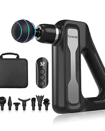 Pistolet do masażu mięśniowego,Karaeasy Masażer 32 Prędkość 8 Głowice Masażer Mięśni Przenośny Pistolet Masaż Perkusyjny Fizjoterapeutyczny Napięcia Przykurcze DOMS Masaż