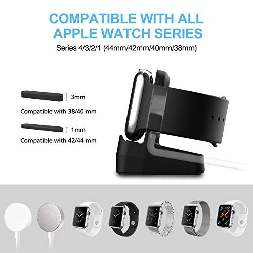 Cozycase Stacja ładująca, stojak kompatybilny z Apple Watch Series 8/Series 7/SE/Series 6/Series 5/Series 4/Series 3/Series 2/Series 1, uchwyt do stacji dokującej do 44 mm/42 mm/40 mm/38 mm (czarny) - obrazek 7