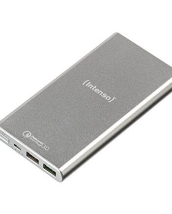 Intenso Power Bank Q10000, przenośna ładowarka, Quickcharge (10000 mAh, kompatybilna ze smartfonem/tabletem PC i innymi), srebrna