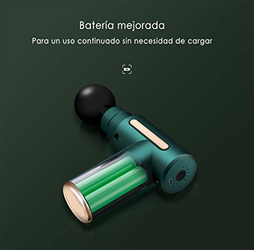 azorex Pistolet do Masażu Mięśni Mini Tkanina z 6 poziomami 4 Osobista Głowica Masażera (Czarna) - obrazek 7