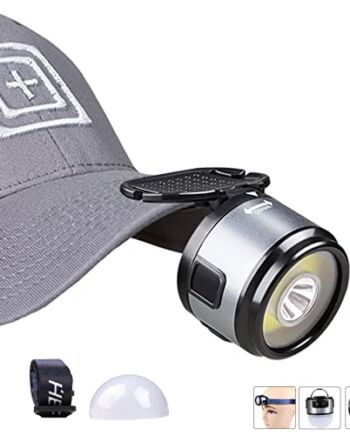 Mini latarka czołowa do biegania, 6 trybów, czerwony/biały reflektor wodoodporny lekki, latarka z klipsem do kapelusza, magnetyczny reflektor kempingowy, światło robocze z haczykiem do naprawy samochodu w nagłych wypadkach na zewnątrz