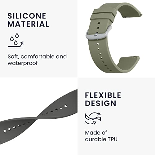 kwmobile 2 x sportowa bransoletka kompatybilna z Huami Amazfit GTR (47 mm) / GTR 2 / GTR 2e / GTR3 / GTR 3 Pro - pasek z silikonu TPU, zestaw trackerów fitness, pastelowy zielony szary - obrazek 7