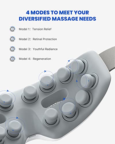 Augenmassagegerät, Renpho Rhythmus-Augenmassage-Maske Basic mit Sichtfenster, 16 Vibrationsköpfen und Musik, 4 Vibrationsmodi für Augenentspannung, trockene Augen und Augenringe nach der Arbeit - obrazek 4