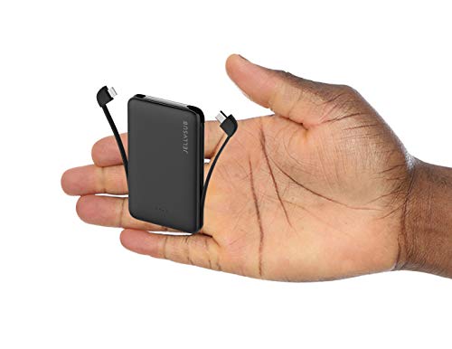 JELLYSUB Mini Power Bank z wbudowanymi kablami, zewnętrzna bateria 5000 mAh, przenośna ładowarka do iPhone'a, iPada i innych smartfonów - obrazek 6