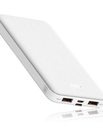 SLuB Power Bank 12000 mAh, ultracienki powerbank, zewnętrzny akumulator do telefonu komórkowego, przenośna ładowarka do telefonu komórkowego, 2 x wyjście USB (2 A) szybkie ładowanie, odpowiedni do iPhone'a, Samsung, Huawei, iPad itd